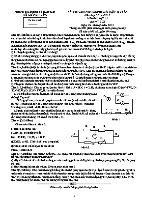 Đề thi chọn học sinh giỏi cấp huyện môn Vật lý Lớp 9 - Năm học 2014-2015 (Có đáp án)